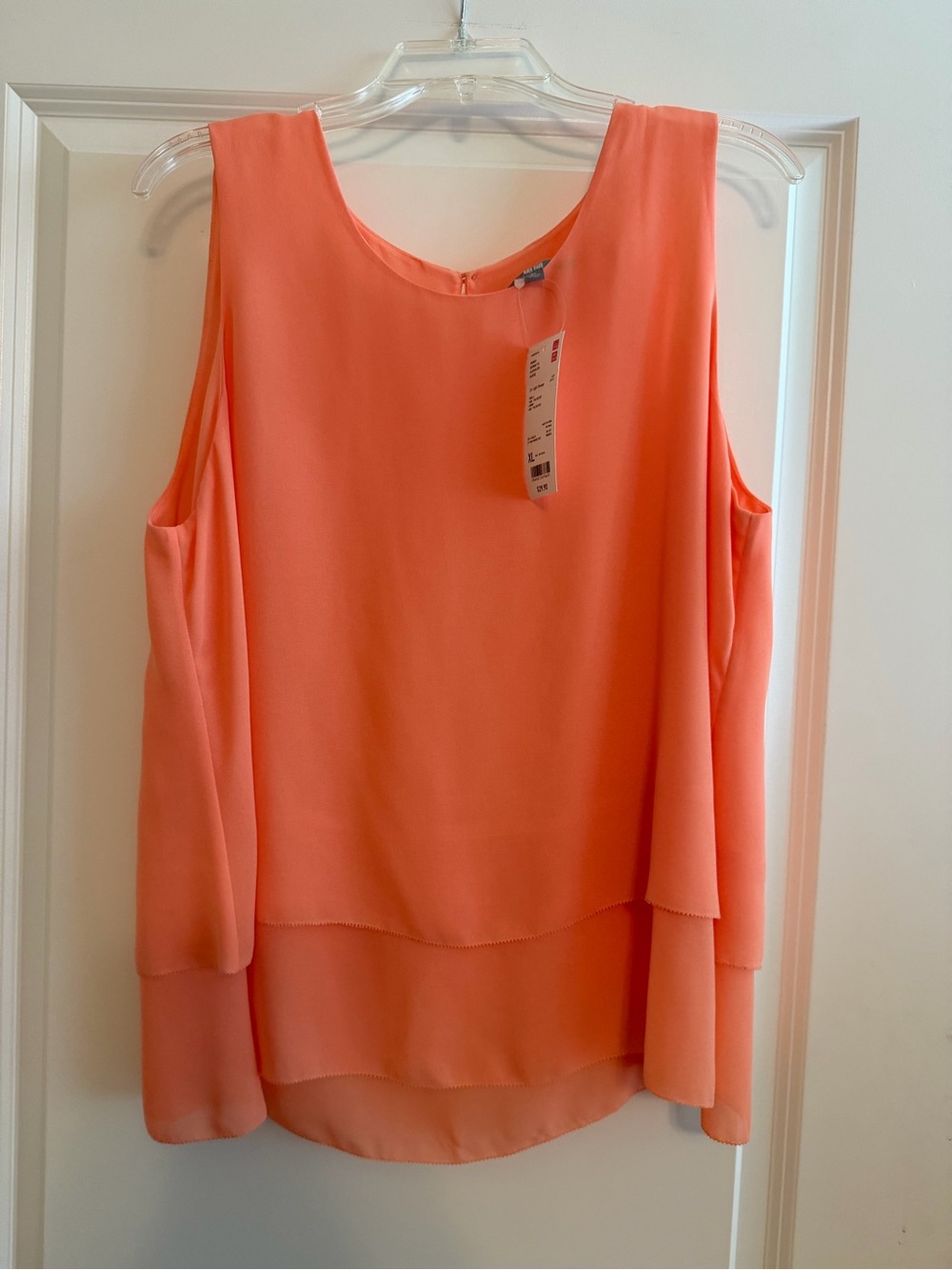 Uniqlo Coral Layered Sleeveless Chiffon Camisole